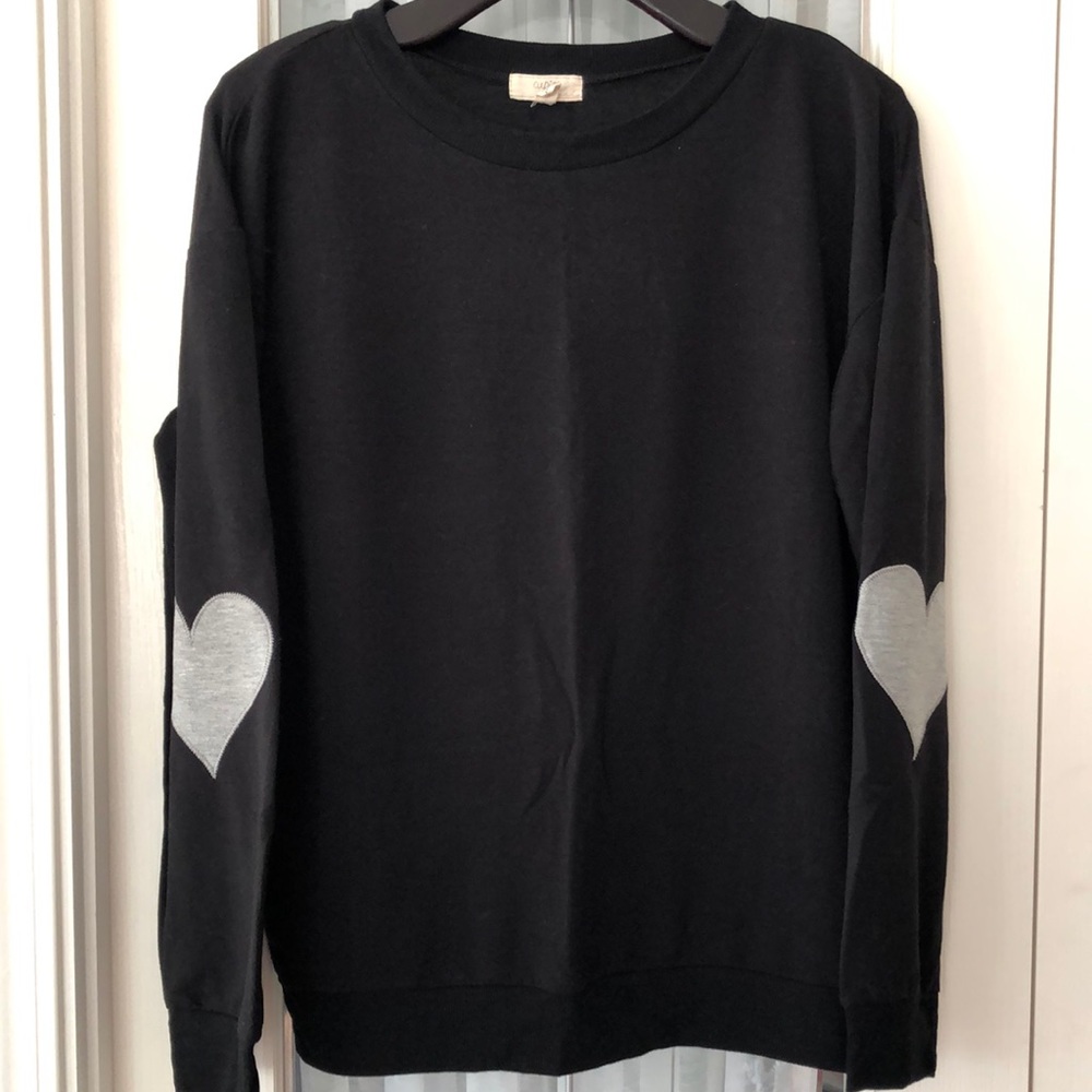 Cupio Black Heart Elbow Sweater